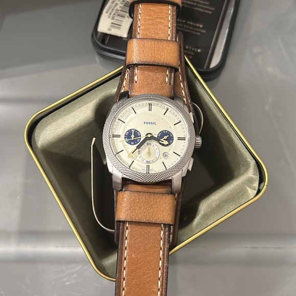 Fossil Machine men’s leather watch - Picture 3 of 3
